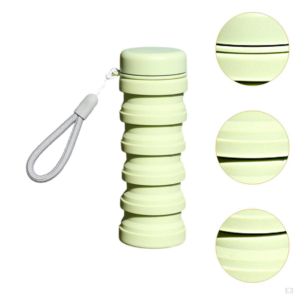 Water Bottle, 500ml Silicone Lightweight Reusable Sports Drinking Cup for Hiking Backpacking