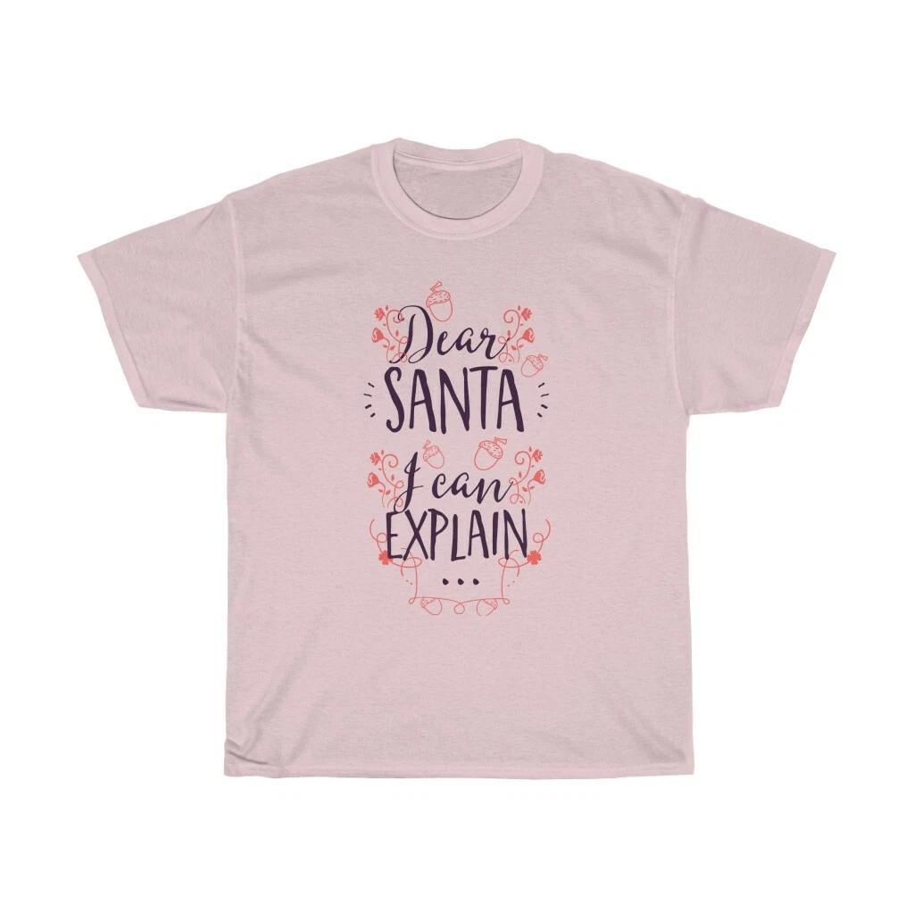Dear Santa, I Can Explain, Unisex Heavy Cotton T-shirt, Christmas, Funny S