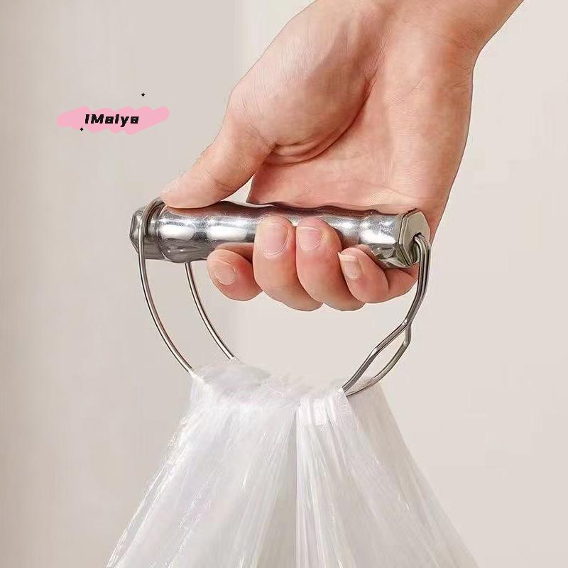 1Pc Stainless Steel Vegetable Carrier Handheld Plastic Bag Holder Easy-to-Use Home Office Storage Utility Item