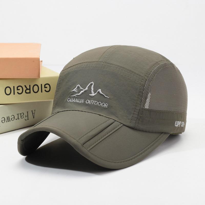 Outdoor men's mountaineering cap three-fold baseball cap foldable mesh cap running sports men's and women's quick-drying hat