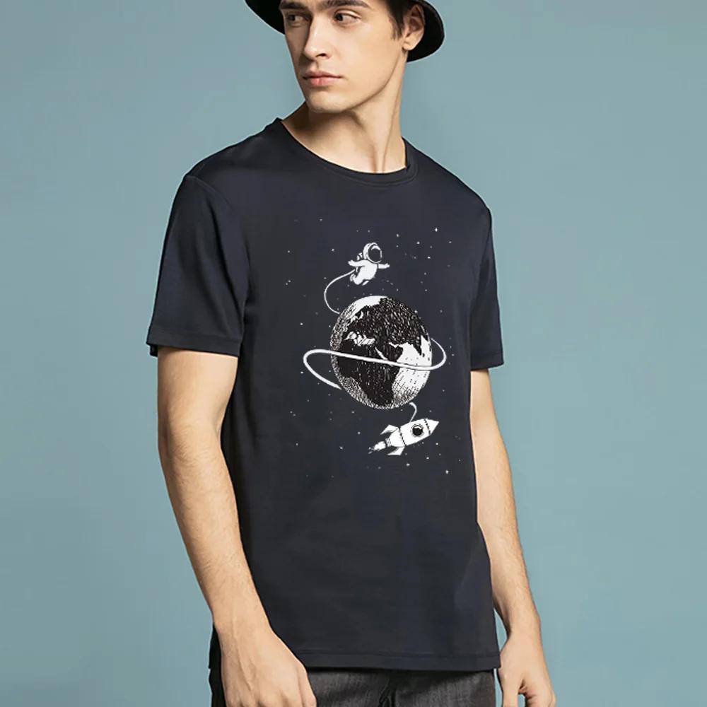 

Men T Shirt Harajuku Summer Short Sleeve Astronaut Printed Tshirts Loose Fashion Tops Tees Trend Clothing Streetwear Pullover XXXXXL чёрный