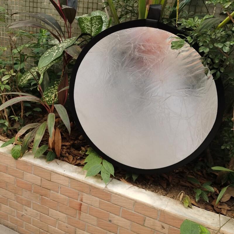 OLOEY 110CM Round Silver White 2-in-1 Photography Reflector