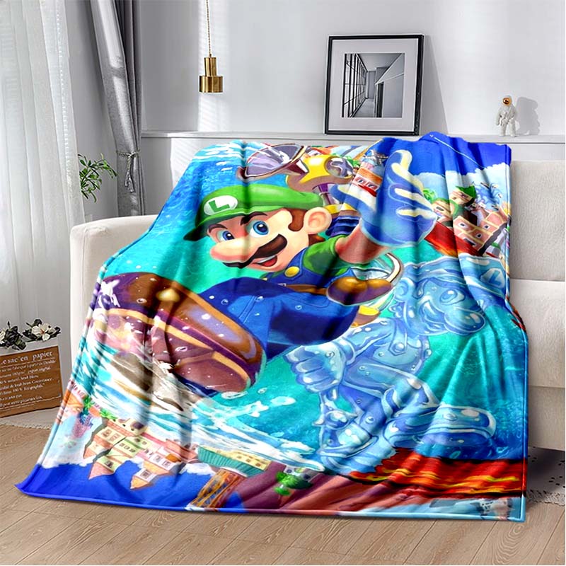Super Mario game blanket, warm and comfortable flannel blanket, suitable for bedrooms, sofas, beds, chairs
