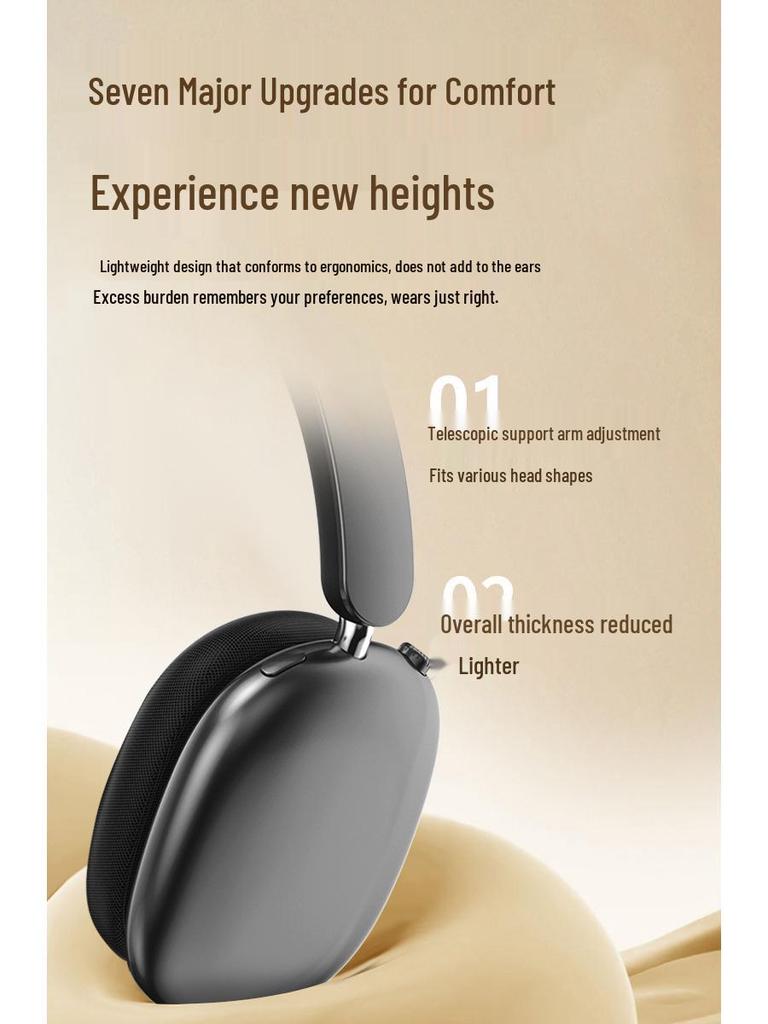 2026 Patchwork Knob Noise Cancelling Bluetooth Over-Ear Headphones - Long Battery Life, Low Latency, Compatible with Mobile Phones