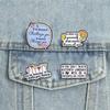 Motivational Quote Enamel Pins Cartoon Heart Balloon Brooches Inspirational Lapel Badges Self Care Be Patient Jewelry Gift