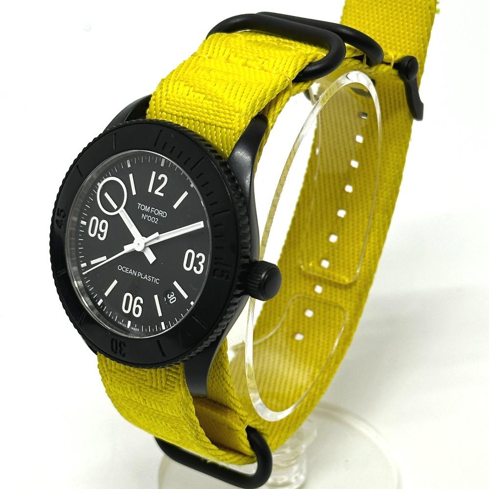 TOM FORD No.002 Ocean Plastic Sports Timepiece Automatic Wristwatch SS Black