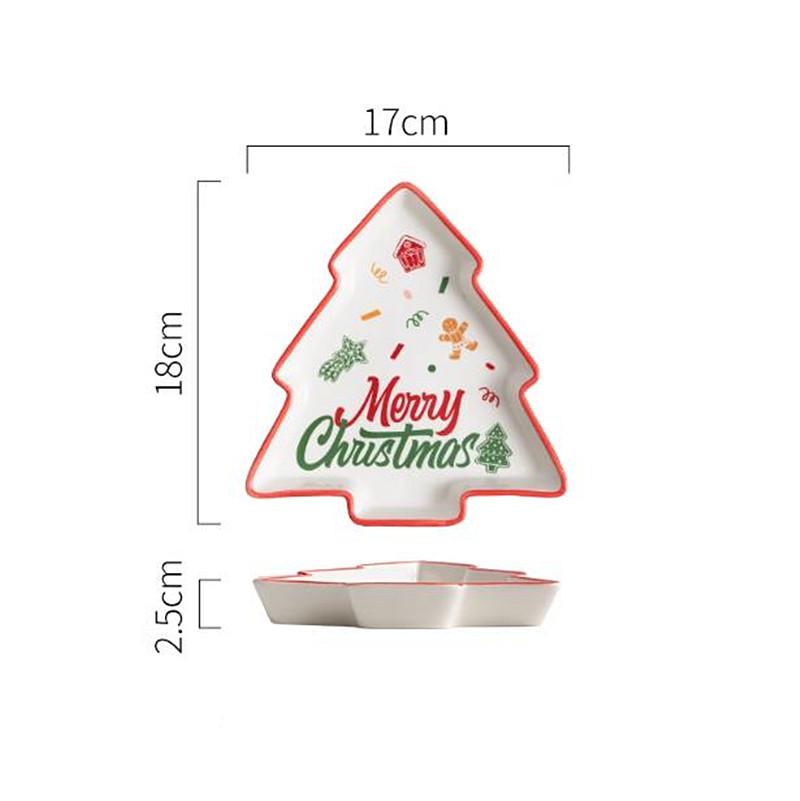 Exquisite Ceramic Plates Custom Christmas Tableware Home Dessert Steak Plates Noodle Bowls Kitchen Ceramic Fruit Salad Bowls