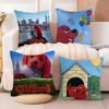 Federa Cuscino Tessuto Cotone Lino Quadrata Cerniera Federa Cuscino Decorazione Casa Soggiorno Fumetto Cartone Animato C-Clifford Il Grande Cane Rosso 1