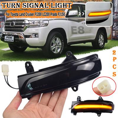 Side Rearview Mirror LED Turn Signal Light Repeater Lamp For Toyota Land Cruiser LC200 FJ200 Prado FJ150