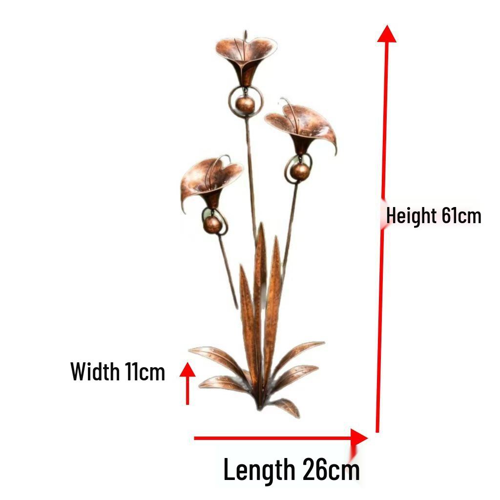 Outdoor Copper Calla Lily Metal Art Garden Ornament