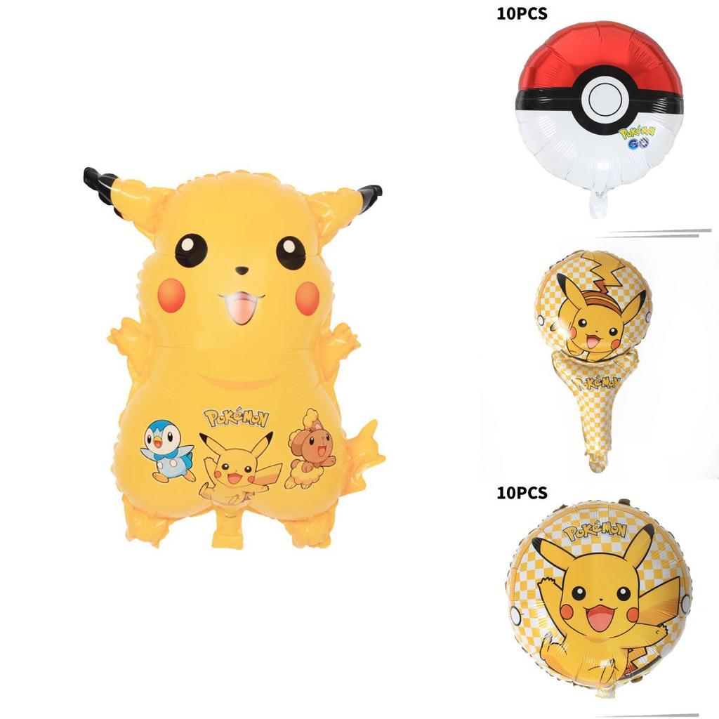 Pikachu Aluminum Foil Balloon 18inch Round Cartoon Animal Party Decor For Birthday Celebrations