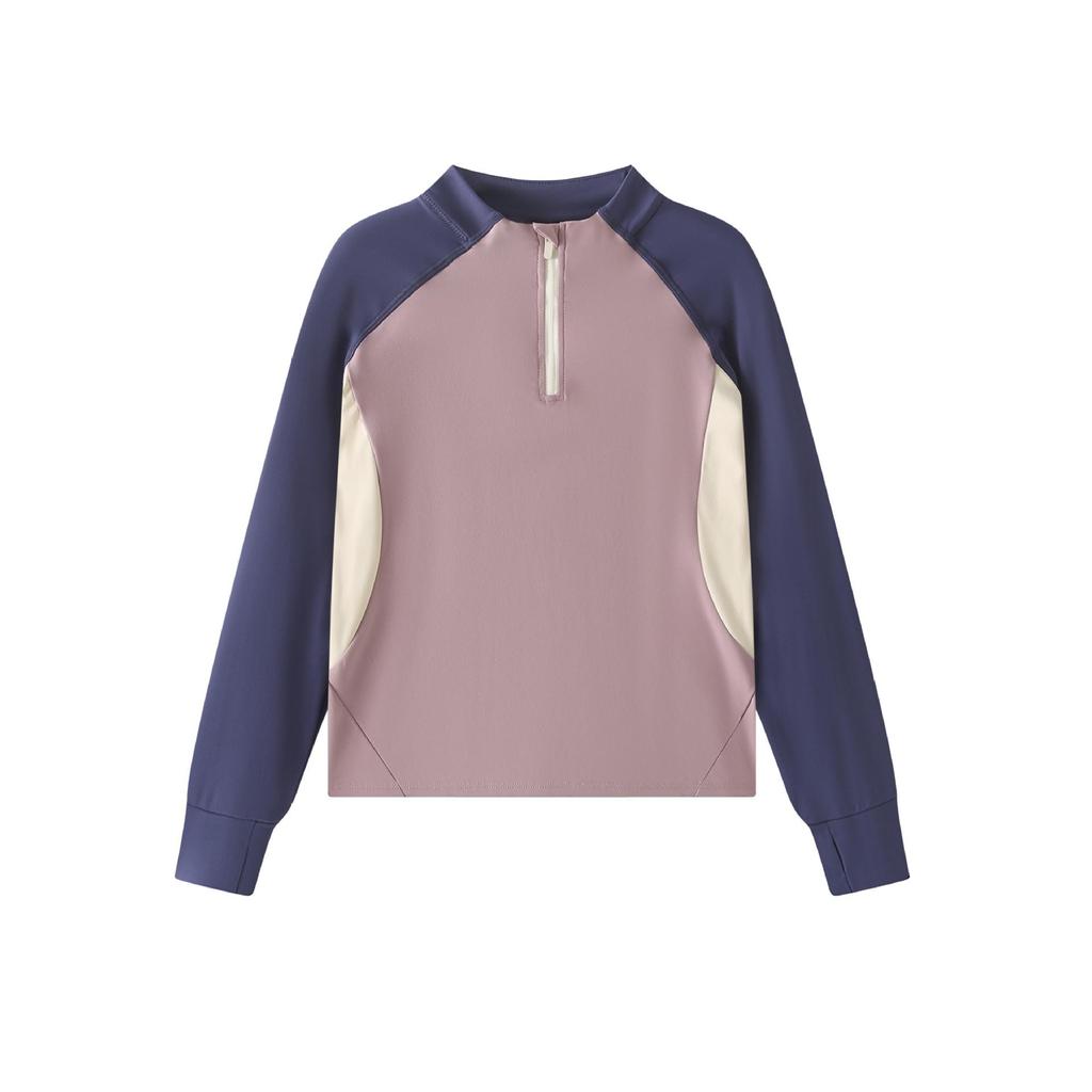 25 New Girls' Long-Sleeve Color-Block Sport T-Shirts - Fashionable Spring/Autumn Casual Basics