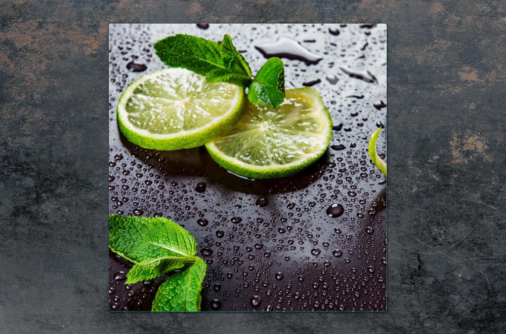 SZKLANA PŁYTA OCHRONNA NA KUCHENKĘ 50x52 LIMONKA