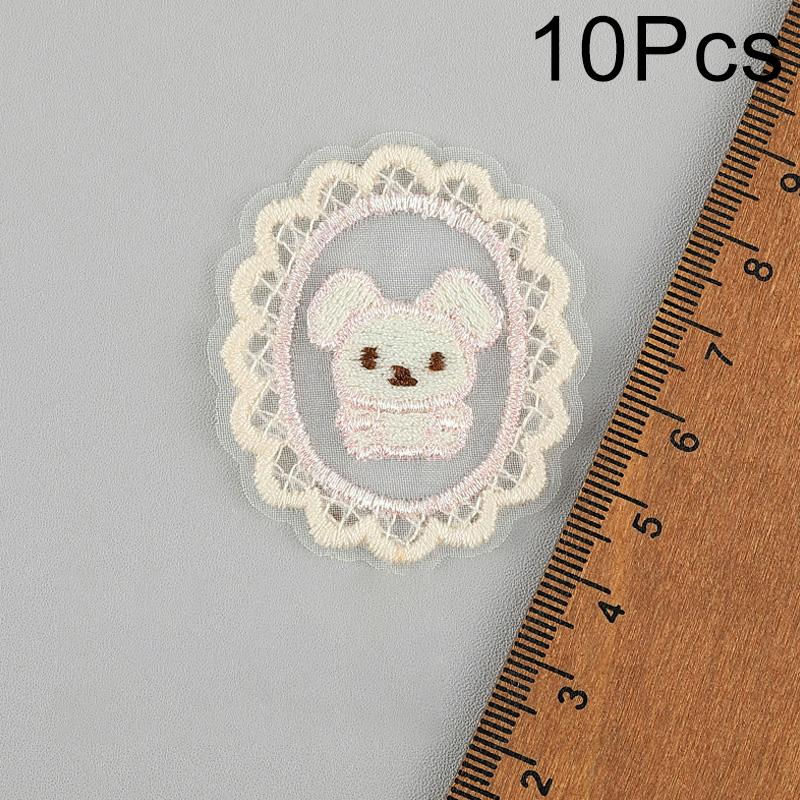 10pcs Embroidered Cute Flower Heart Patches Applique for Backpack Shoes Hats Scrapbooking Decoration DIY Sewing Accessories