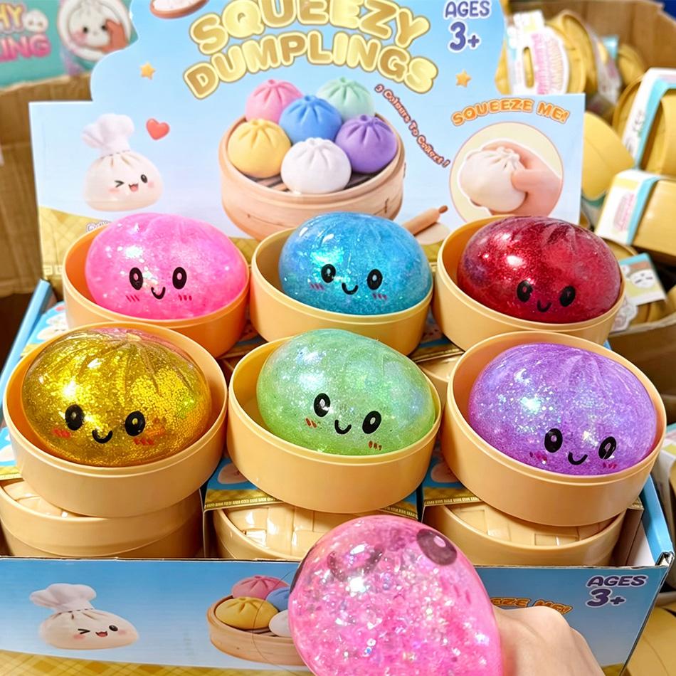 Bunte 6 Stile Glitzer-Knödel Glitzer-Knödel Squishy Mit Box Knödel Sensorisches Knetspielzeug Für Stressabbau Spielzeug