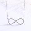 Elegant Sterling Silver Pink Infinity Necklace with European & American Style