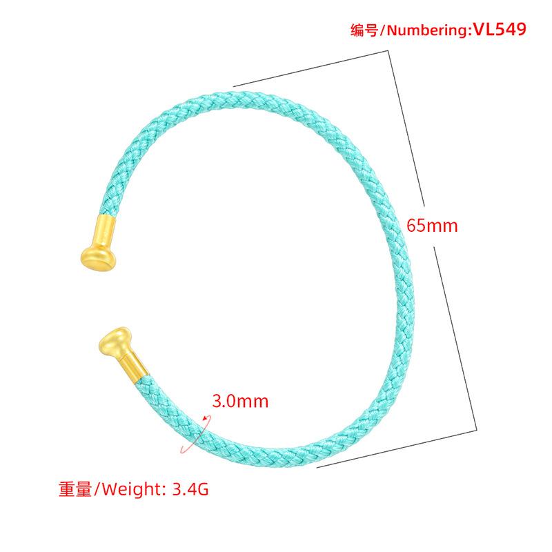 C-förmige elastische Öffnung 3 mm Schraubenarmband, personalisiertes DIY-Armband für Damen, Perlenabstandshalter Transferperle verstellbares Handseil Vl549