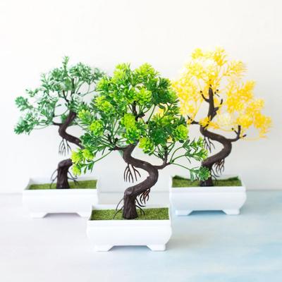 Künstliche Pflanzen Bonsai Kleiner Baum Simulation Topfpflanzen Kunstblumen Tisch Topfpflanzen Ornamente für Hotel Garten Heimdekor planta