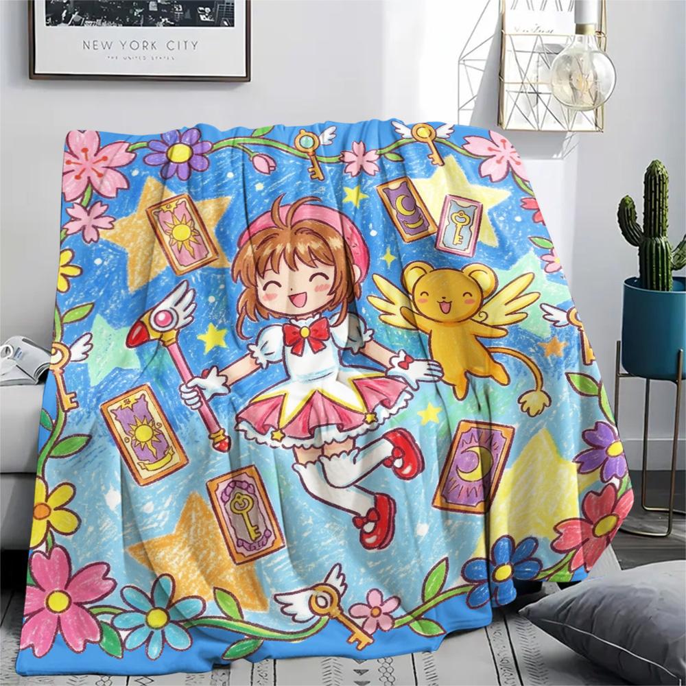 Cardcaptor Sakura Print Flannel Blanket, Ultra Soft High Quality All Seasons Warm Throw, Home Decor Cozy Blanket, Perfect Christmas Gift