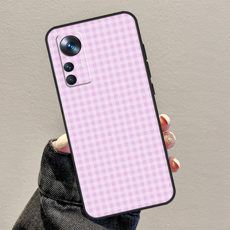 Pastell-Karo-Hülle für Xiaomi 13 Pro 11T 12T 12 Lite 12X POCO F5 Pro X3 X5 M6 Pro X4 F4 GT F3 M5s Funda