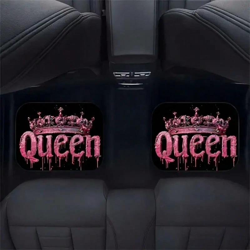4 tappetini premium di lusso per auto, realizzati in materiale di pelliccia sintetica di poliestere, antiscivolo, resistente all'usura, facili da pulire e lavabili, adatti per la maggior parte delle berline