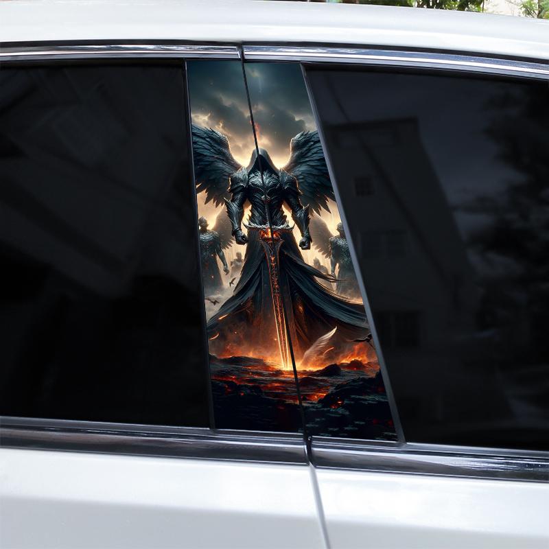 

2 шт. Автомобільна наклейка з черепом жахів Вінілові наклейки на центральну стійку автомобіля DIY Наклейки на стійку дверей автомобіля Водонепроникна вінілова наклейка з сонцезахисним кремом