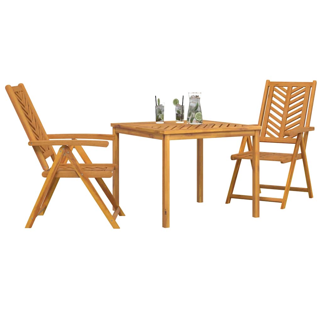 Garden Dining Set 3 pcs Brown Solid Acacia Wood