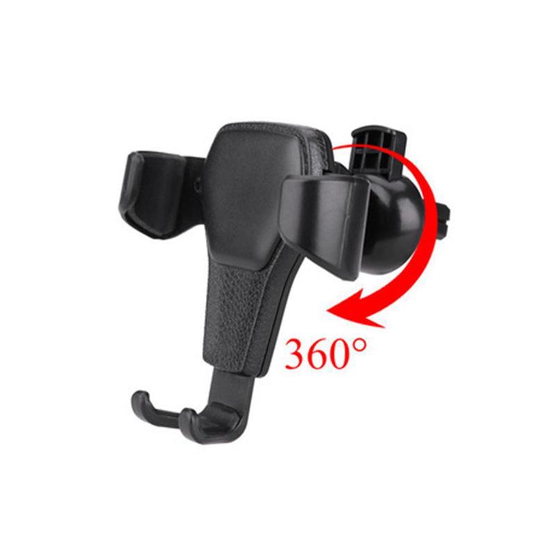 Aluminum Alloy Car Air Vent Gravity Phone Holder with Leather Texture