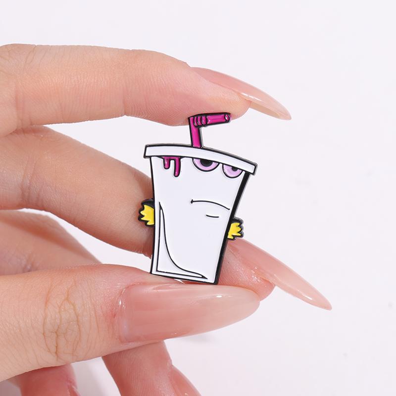 Fast Food Emaille-Pins Custom Animation Comedy Broschen Reversabzeichen Cartoon Lustiger Schmuck Geschenk für Kinder Freunde