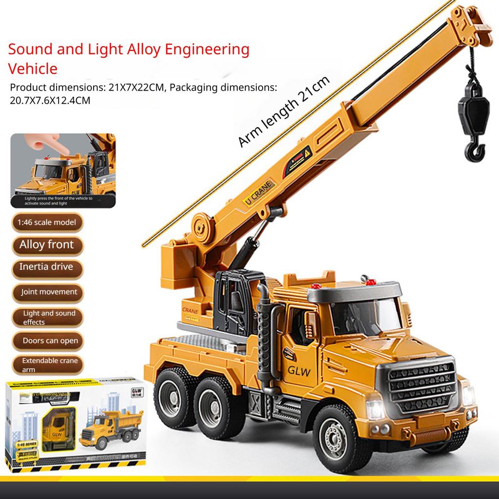 Boys Construction Dump Truck Toys, Alloy Realistic Excavator Pull Back Truck With Lights And Sounds