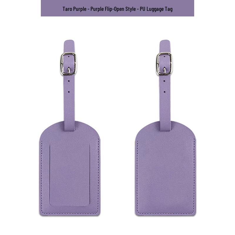 Customizable Soft PU Leather Luggage Tag with Logo and Travel Info Slot