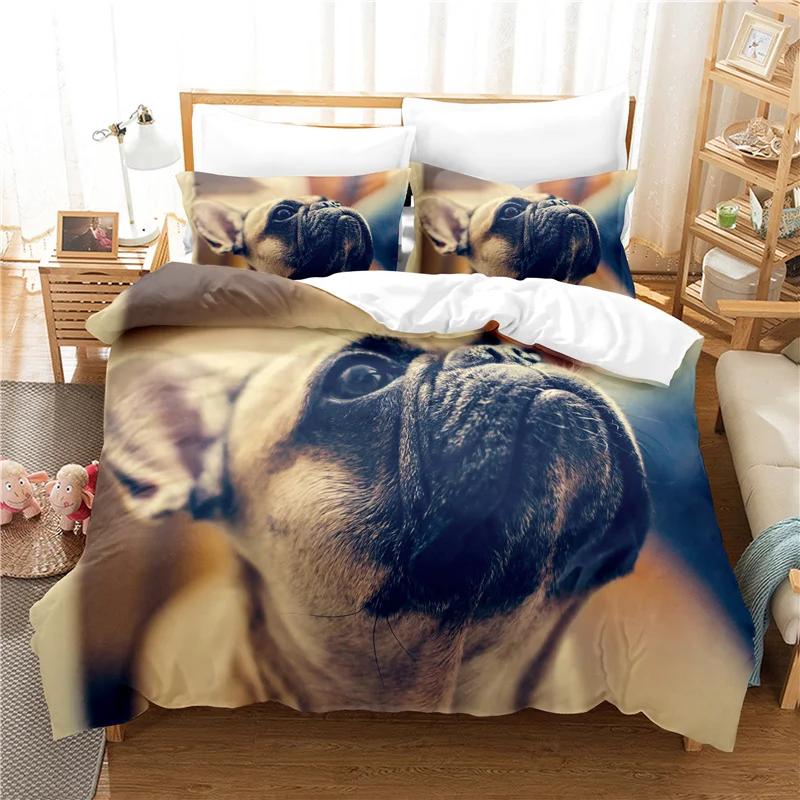 2/3pcs Quilt Cover Set 3D Print Cute Pet Dog Bedding Set Child Adult Duvet Cover Pillowcases Dekbedovertrek 1 Persoons Dropship