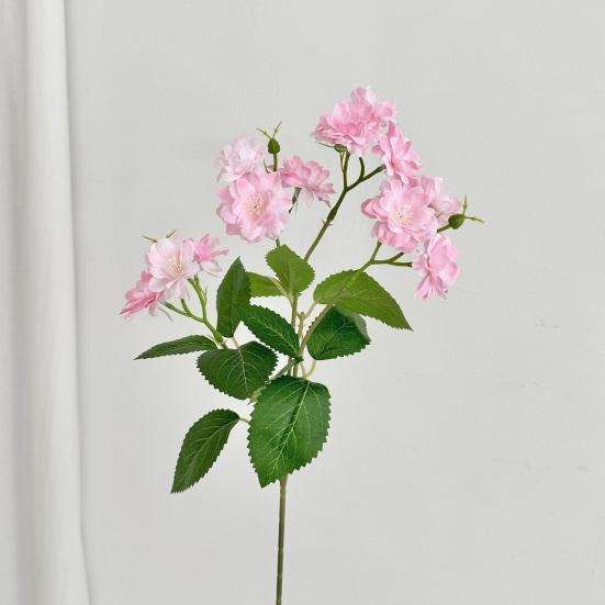 Artificial Crabapple Flower 18 Inch Fake Flowers with Stem And Leaves Realistic Faux Floral Arrangement for Kitchen Dining Table Centrepiece Wedding