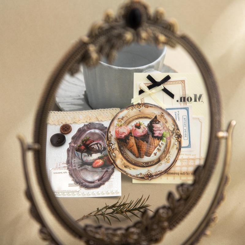 Schöner Tag Vintage Sticker Pack: Antike Speiseteller-Kollektion, 6 Stile, 10 Stück