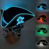 Newstyle Led Captain Hat Halloween Masquerade Pirate Theme Party Cosplay Captain Costumes Accessories Light Up Skull Pattern Hat