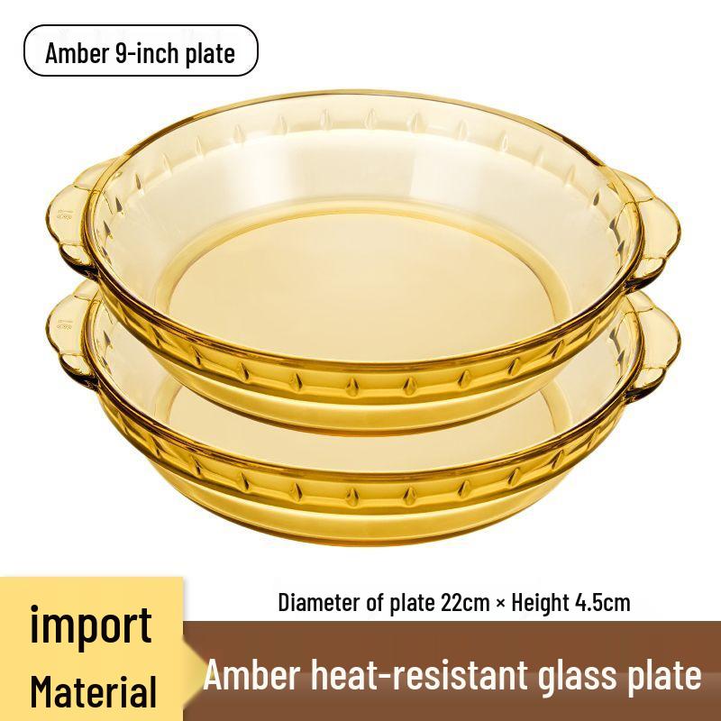 Microwave & Oven-Safe Luxury Glass Plate for Baking, Steaming, and Serving.