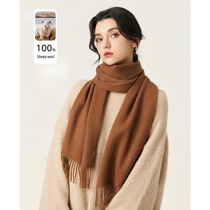 

VICTORIA&VERA 99% Wool Solid Tassel Scarf One Size