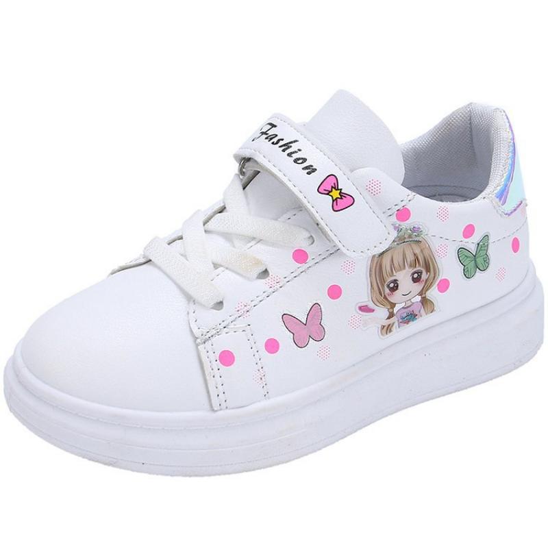 Kinderschuhe Kinderschuhe Kinderschuhe Frühjahr 2025 Neue Kinder-Sneaker Schuhe Obermaterial Leder Mädchenschuhe Kinder Kleine weiße Schuhe Board-Schuhe