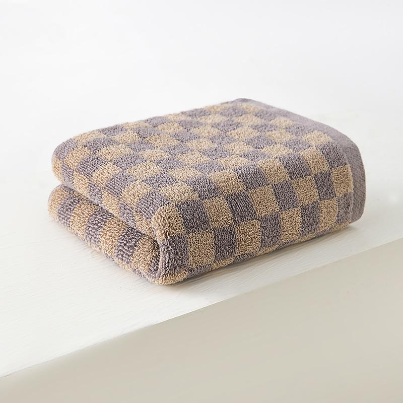 Plaid cotton towel set cotton yarn-dyed jacquard face towel absorbent soft bath towel home hotel bathroom