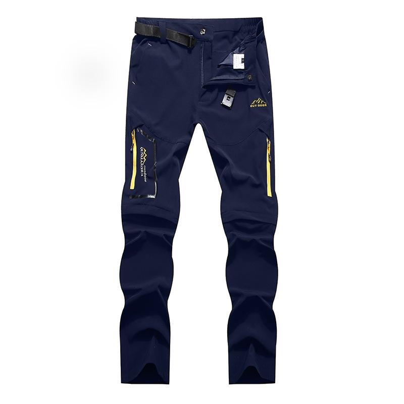 Men's Quick-Dry Detachable Hiking & Mountaineering Pants with Elastic Waistband and Team Logo.