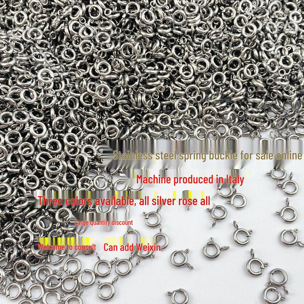 316 Stainless Steel Titanium Spring Buckle Necklace Chain with OT and Star Extension Accents