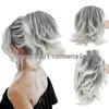 Adjustable High-Temperature Silk Short Curly Clip-On Ponytail Wig for Women