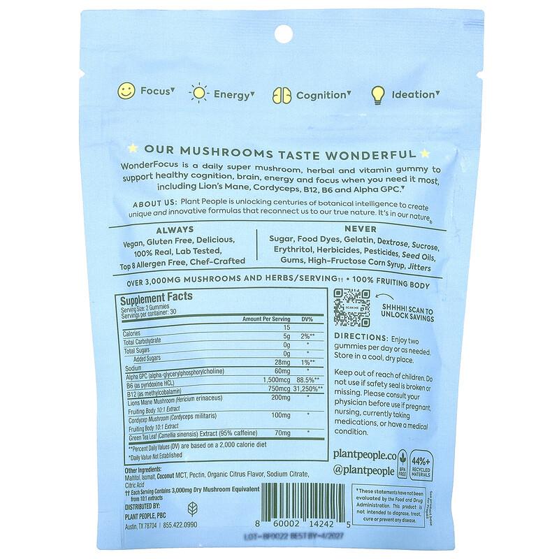WonderFocus®, Mushroom Gummies, Juicy Citrus, 60 Gummies