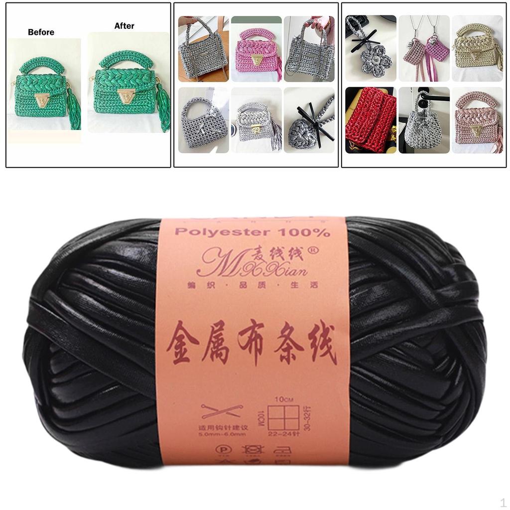 Metallic Shiny Yarn Crochet Bulky T Shirt for Headband Pillow DIY Craft