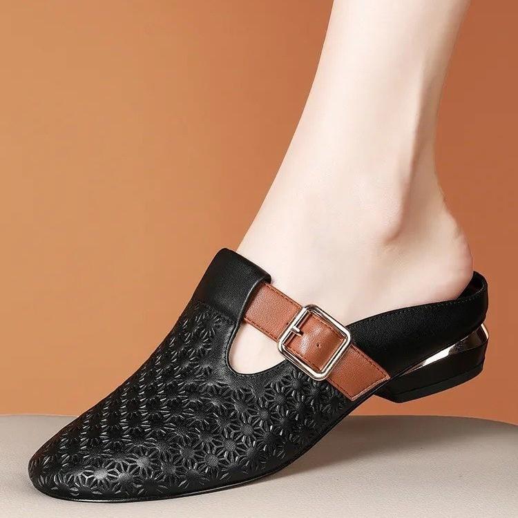 

Мода Мода Темперамент Женская обувь Лето Новые Остроносые Туфли на Низком Каблуке Простые Универсальные Женские Шлепанцы Удобные Противоскользящие Женские Сандалии 40 чёрный