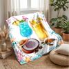 Summer Ice Cream Delight Theme blanket Lightweight Warm Flannel Blanket Decorative Throw Blanket for Home Decoration