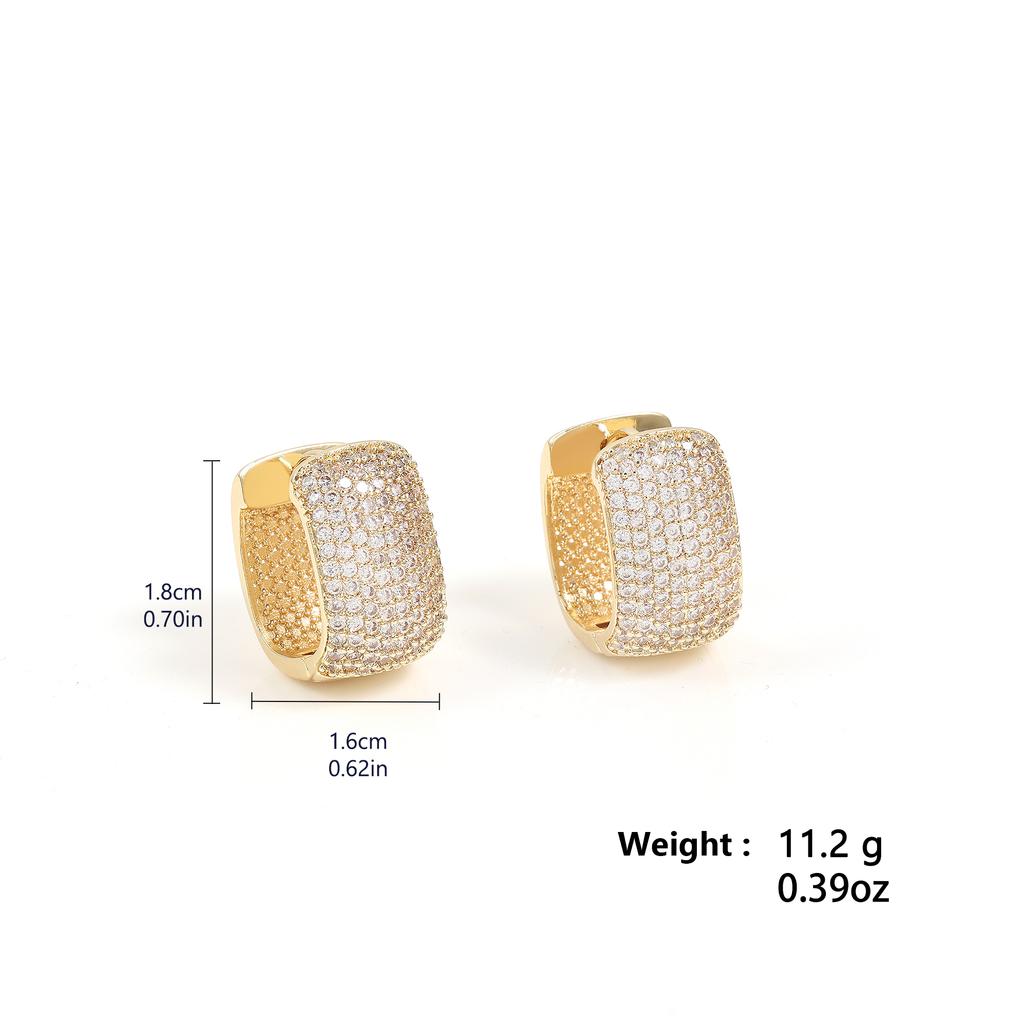 ZAKOL Bling Full Cubic Zirconia Hoop Earrings for Women Temperament Female Ear Accessories Luxury Bridal Wedding Zircon