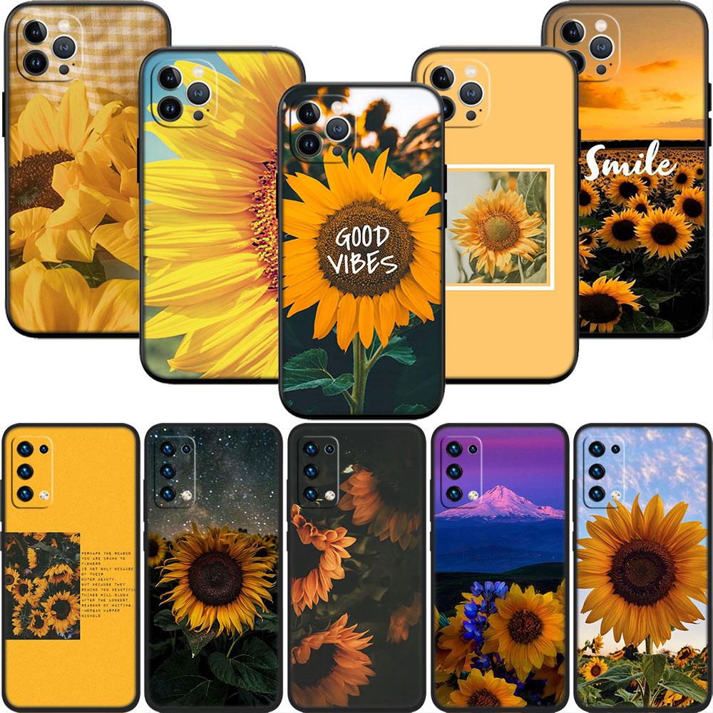PP9 Beautiful Yellow Sunflower Soft Shell Phone Case for OPPO A3 Pro A72 A74 A76 A77 A77S A78 A79 A94 A95 A18 A40M A58
