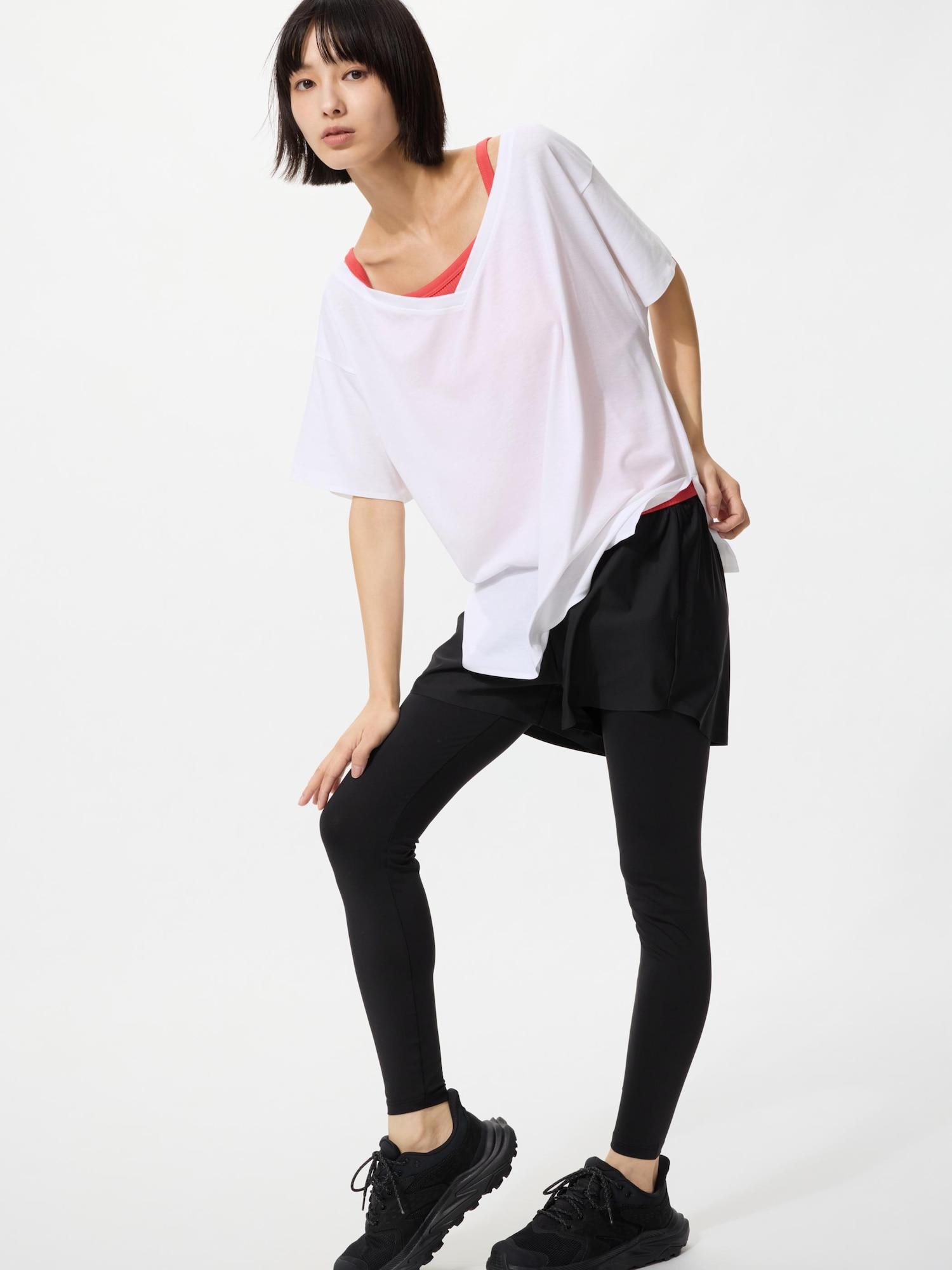 Леггинсы Uniqlo Airism с защитой от УФ-лучей Dry Ex, длина 10 09 BLACK/3XL black