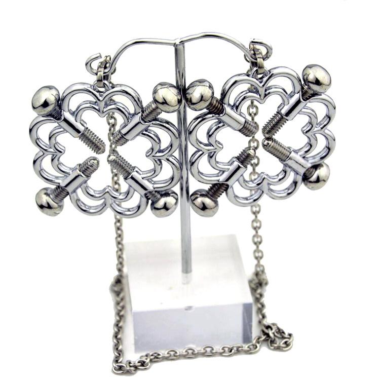 On Line Store Supplier Hot Sales Metal Flower Adjustable Nipple Clamps with Chain